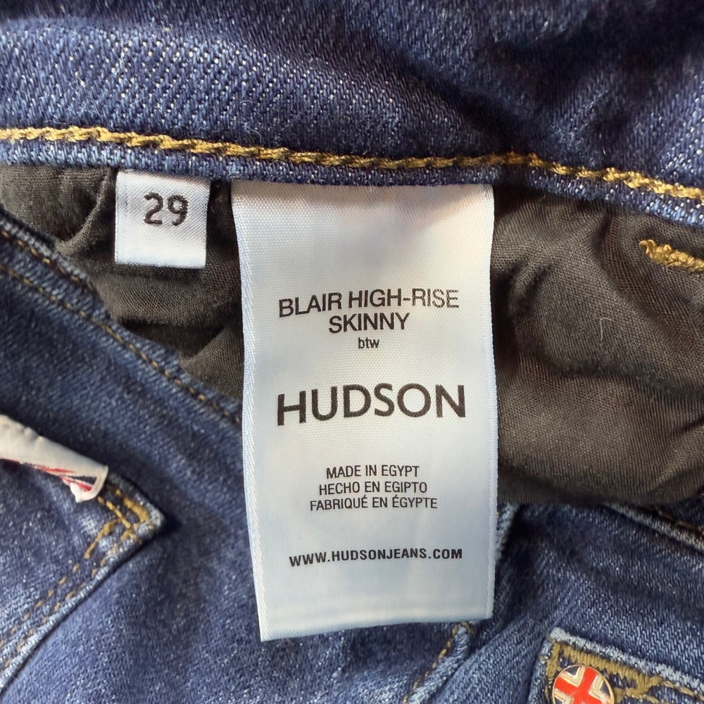Hudson Blair High-Rise Skinny Jeans Women 29 Dark Wash Blue Denim - Picture 3 of 9